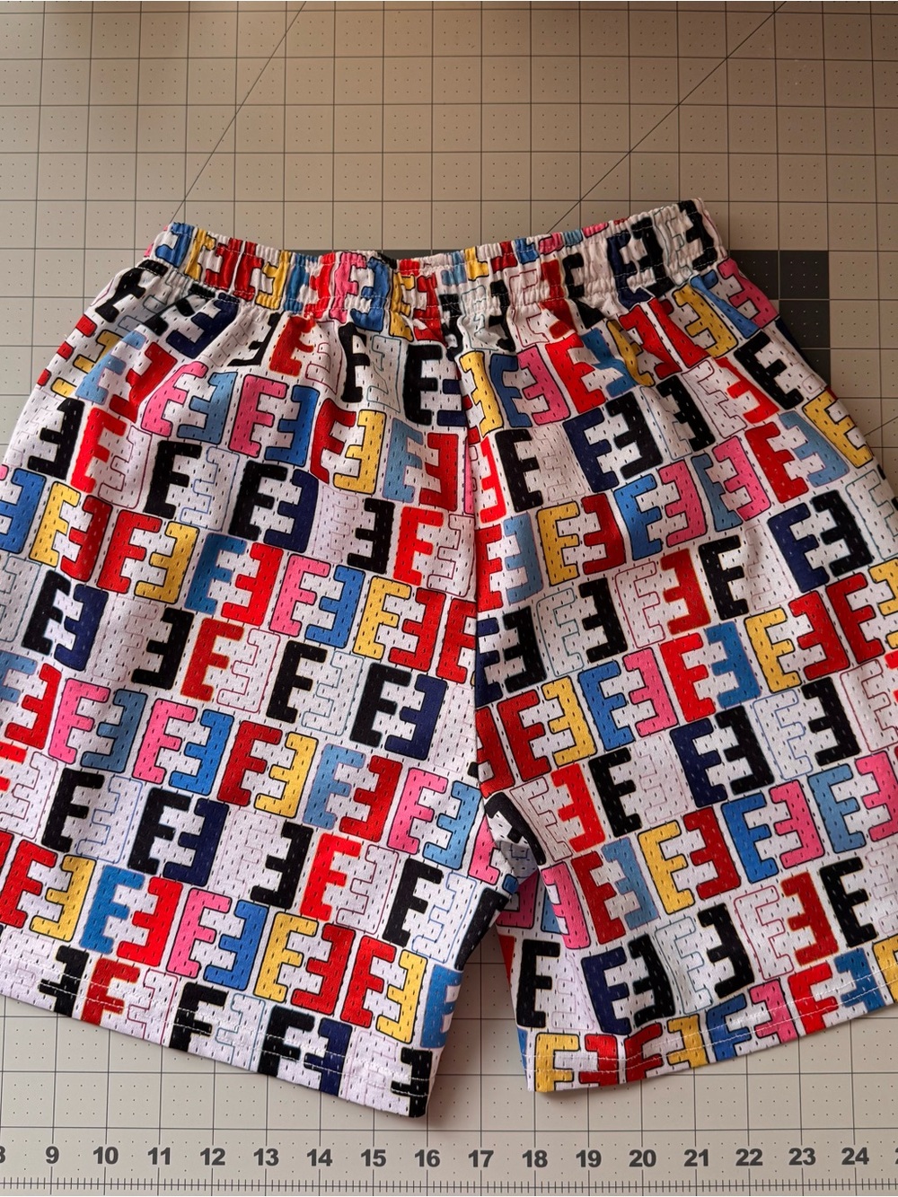 Eric Emanuel White Multicolor Logo-Print Athletic Shorts